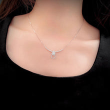 Load image into Gallery viewer, LUOWEND 18K White Gold Real Natural Diamond Necklace for Women