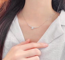 Load image into Gallery viewer, LUOWEND 18K White Gold Real Natural Diamond Necklace for Women