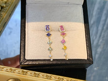 Load image into Gallery viewer, LUOWEND 18K Yellow Gold Natural Color Sapphire Earrings for Women