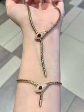 Load image into Gallery viewer, lUOWEND 18K Yellow Gold Natural Ruby Bracelet for Women