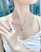 Load image into Gallery viewer, LUOWEND 18K White Gold Real Natural Diamond Necklace for Women