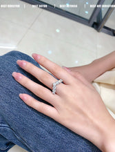 Load image into Gallery viewer, LUOWEND 18K White Gold Natural Diamond Ring for Women