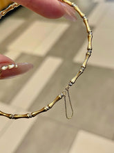 Load image into Gallery viewer, LUOWEND 18K White+Yellow Gold Bangle for Women