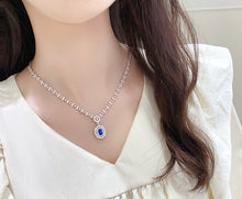 Load image into Gallery viewer, LUOWEND 18K White Gold Real Natural Diamond Necklace for Women