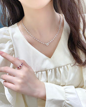 Load image into Gallery viewer, LUOWEND 18K White Gold Real Natural Diamond Necklace for Women