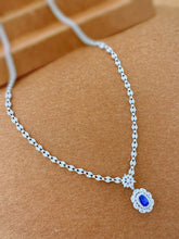 Load image into Gallery viewer, LUOWEND 18K White Gold Real Natural Diamond Necklace for Women