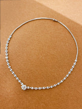 Load image into Gallery viewer, LUOWEND 18K White Gold Real Natural Diamond Necklace for Women