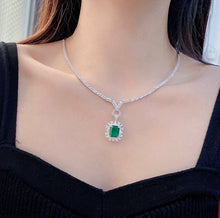 Load image into Gallery viewer, LUOWEND 18K White Gold Real Natural Diamond Necklace for Women