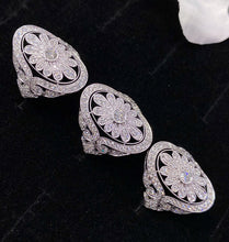Load image into Gallery viewer, LUOWEND 18K White Gold Real Natural Diamond Ring for Women