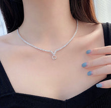 Load image into Gallery viewer, LUOWEND 18K White Gold Real Natural Diamond Necklace for Women