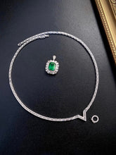 Load image into Gallery viewer, LUOWEND 18K White Gold Real Natural Diamond Necklace for Women