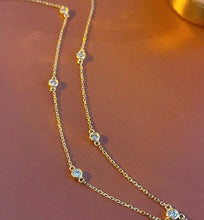 Load image into Gallery viewer, LUOWEND 18K Yellow Gold Real Natural Diamond Necklace for Women