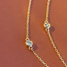 Load image into Gallery viewer, LUOWEND 18K Yellow Gold Real Natural Diamond Necklace for Women