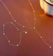 Load image into Gallery viewer, LUOWEND 18K Yellow Gold Real Natural Diamond Necklace for Women