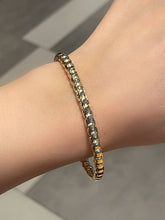 Load image into Gallery viewer, LUOWEND 18K Yellow Gold Natural Turquoise Bangle for Women