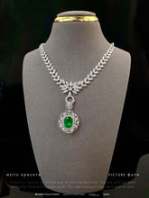 Load image into Gallery viewer, LUOWEND 18K White Gold Real Natural Diamond Necklace for Women