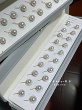 Load image into Gallery viewer, LUOWEND 18K Yellow Gold Real Natural Akoya Pearl Earrings for Women
