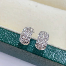 Load image into Gallery viewer, LUOWEND 18K White or Yellow Gold Real Natural Diamond Earrings for Women