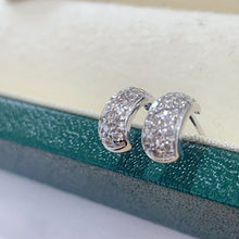 Load image into Gallery viewer, LUOWEND 18K White or Yellow Gold Real Natural Diamond Earrings for Women