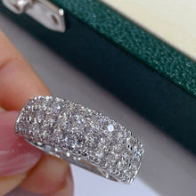 Load image into Gallery viewer, LUOWEND 18K White Gold Real Natural Diamond Ring for Women