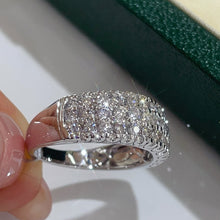 Load image into Gallery viewer, LUOWEND 18K White Gold Real Natural Diamond Ring for Women