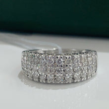 Load image into Gallery viewer, LUOWEND 18K White Gold Real Natural Diamond Ring for Women
