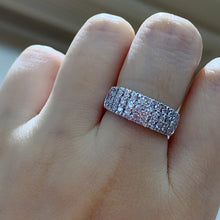 Load image into Gallery viewer, LUOWEND 18K White Gold Real Natural Diamond Ring for Women