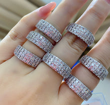 Load image into Gallery viewer, LUOWEND 18K White Gold Real Natural Diamond Ring for Women