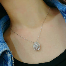 Load image into Gallery viewer, LUOWEND 18K White or Yellow Gold Natural Diamond Necklace for Women