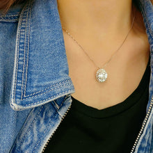 Load image into Gallery viewer, LUOWEND 18K White or Yellow Gold Natural Diamond Necklace for Women