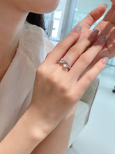 Load image into Gallery viewer, LUOWEND 18K White Gold Natural Diamond Ring for Women