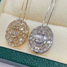 Load image into Gallery viewer, LUOWEND 18K White or Yellow Gold Natural Diamond Necklace for Women