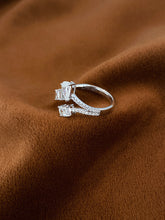 Load image into Gallery viewer, LUOWEND 18K White Gold Natural Diamond Ring for Women
