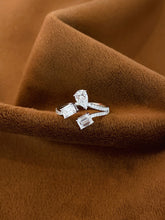 Load image into Gallery viewer, LUOWEND 18K White Gold Natural Diamond Ring for Women