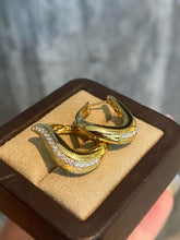 Load image into Gallery viewer, LUOWEND 18K Yellow Gold Natural Diamond Earrings for Women