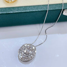 Load image into Gallery viewer, LUOWEND 18K White or Yellow Gold Natural Diamond Necklace for Women