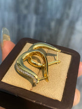 Load image into Gallery viewer, LUOWEND 18K Yellow Gold Natural Diamond Earrings for Women