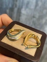 Load image into Gallery viewer, LUOWEND 18K Yellow Gold Natural Diamond Earrings for Women