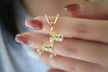 Load image into Gallery viewer, LUOWEND 18K Yellow Gold Natural Diamond Pendant for Women