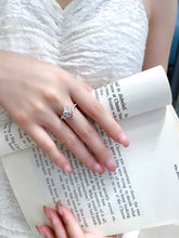 Load image into Gallery viewer, LUOWEND 18K White Gold Natural Diamond Ring for Women