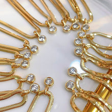 Load image into Gallery viewer, LUOWEND 18K Yellow Gold Real Natural Diamond Necklace for Women