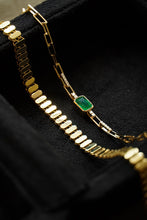 Load image into Gallery viewer, LUOWEND 18K Yellow Gold Emerald Bracelet for Women