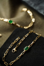 Load image into Gallery viewer, LUOWEND 18K Yellow Gold Emerald Bracelet for Women