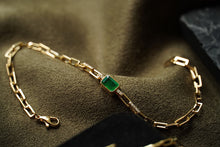 Load image into Gallery viewer, LUOWEND 18K Yellow Gold Emerald Bracelet for Women