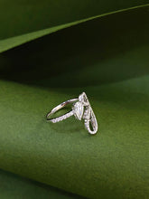 Load image into Gallery viewer, LUOWEND 18K White Gold Natural Diamond Ring for Women