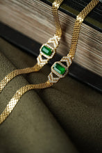 Load image into Gallery viewer, LUOWEND 18K Yellow Gold Real Natural Emerald Bracelet for Women