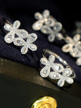 Load image into Gallery viewer, LUOWEND 18K White Gold Natural Diamond Ring for Women