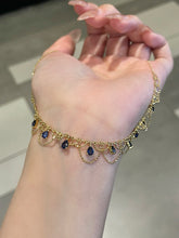 Load image into Gallery viewer, LUOWEND 18K Yellow Gold Natural Sapphire Necklace for Women