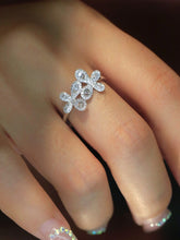 Load image into Gallery viewer, LUOWEND 18K White Gold Natural Diamond Ring for Women