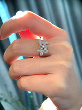 Load image into Gallery viewer, LUOWEND 18K White Gold Natural Diamond Ring for Women